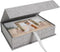 Photo Storage Box 4x6, Linen Memory Box for Photos, Certificates, Scrapbooking Supplies, Keepsakes, Jewelry