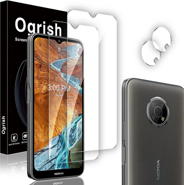 [2+2 Pack Tempered Glass Screen Protector for Nokia G300 5G and Camera Lens Protector, Anti-fingerprint, Anti-Scratch