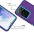 MXX Galaxy S21 Ultra Case, 3-Layer Heavy Duty Bumper Cover with Shock Protection, Dust Proof, 6.8 Inch 2021 (Purple)