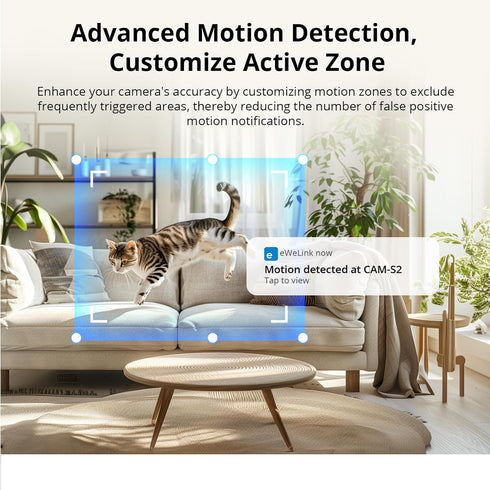 SONOFF CAM-S2 Smart Security Camera, Indoor HD Dog-Camera, Motion Detection for Baby and Pet Monitor