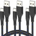 3 Pack 3ft Braided USB C Charger Cord, Fast Charging 3A for iPhone 15 Pro/Max, Samsung Galaxy S22 Ultra, Google Pixel 8