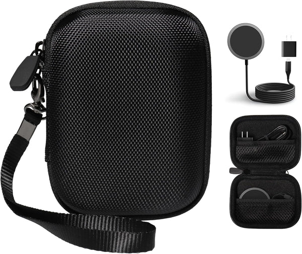 Alltravel Organizing Case for Magnetic Wireless Portable Charger, Compatible with Xoxixl, ESTAVEL, YLLZI, Bohuma (Black)