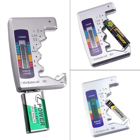Battery Tester Universal Checker with LCD Display, Digital Multi-Purpose Small Battery Checker for Various Batteries