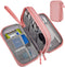 Electronic Organizer Travel Bag for Accessories, Case for Power Bank, Charging Cords, USB Cable, Light Pink