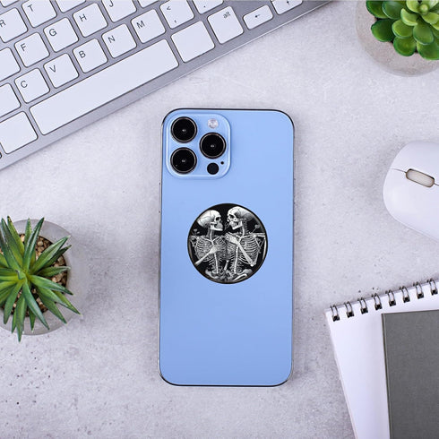 2-Pack Phone Case Holder for Fingers, Pop it for Phone Grip with Expanding Kickstand, Skull Leaf