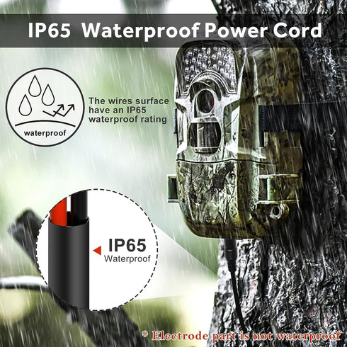 79inch Trail Camera Power Cord, DC External Power Cable, 5.5x2.1mm DC Plug for Portable Power Banks and Cameras