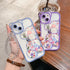 Case for iPhone 11 Pro Max with Cute Flowers Bear Pattern, Camera Protector, Clear Case and Lovely Strap Bracelet Chain for Girls Women, Compatible for iPhone 11 Pro Max, Blue