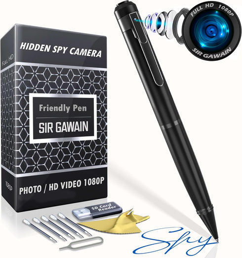 SIRGAWAIN Mini Body Camera Pen 1080p - Upgraded 2024 Small Body Cam with HD Video or Picture Taking