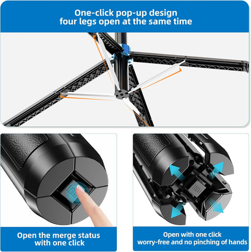 EUG-PRODUCTS Tripod-71 1/4" Selfie Stick Phone Cell Phone Holder with Remote, Screw Thread Adapter, Travel Tripod