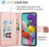 Takfox Galaxy A71 5G Case, PU Leather Wallet Case with 9 Card Slots and Lanyard for Samsung Galaxy A71 5G-Rose Gold