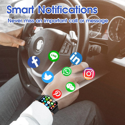 Smart Watch for iPhone/Android Phones, 1.9" HD Screen, Fitness Tracker: Heart Rate/Sleep Monitor/Pedometer/Calories,