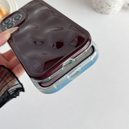 Caseative iPhone 13 Pro Max Case: Water Ripple Wave Meteorite Bubble Pattern Chrome Plating Soft Compatible Cover -