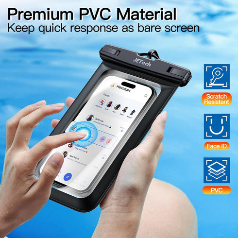JETech Waterproof Phone Pouch, IPX8 Case for iPhone 15 14 13 12 Pro Max Plus, Samsung Galaxy up to 7.2 Inch