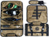 GR-ARB01 (Brown) Versatile Antenna Roll Bag, 1680D Oxford Cloth, Modular Velcro Pockets, Portable Tool Organizer for