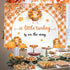 AIBIIN 7x5ft Thanksgiving Baby Shower Backdrop A Little Turkey is On The Way Party Banner Fall Turkey Pumpkin Baby