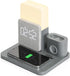 6 in 1 Fast Charging Station, 10W Wireless Charger with Alarm Clock and Night Light, Compatible with iPhone
