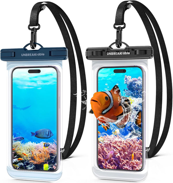 UNBREAKcable Waterproof Phone Pouch Case - 2 Packs, IPX8 Waterproof, Sensitive Touch Phone Holder Dry Bag for