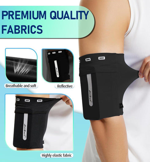 HiRui Universal Sports Armband Sleeve - Cell Phone Holder for Exercise Workout, Compatible with iPhone