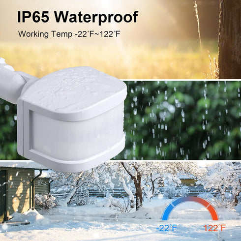 treewell 2 Pack 240-Degree LUX(5-300) 60 3 Replacement Motion Sensor, Adjustable & Time & Detection Sensitivity Up