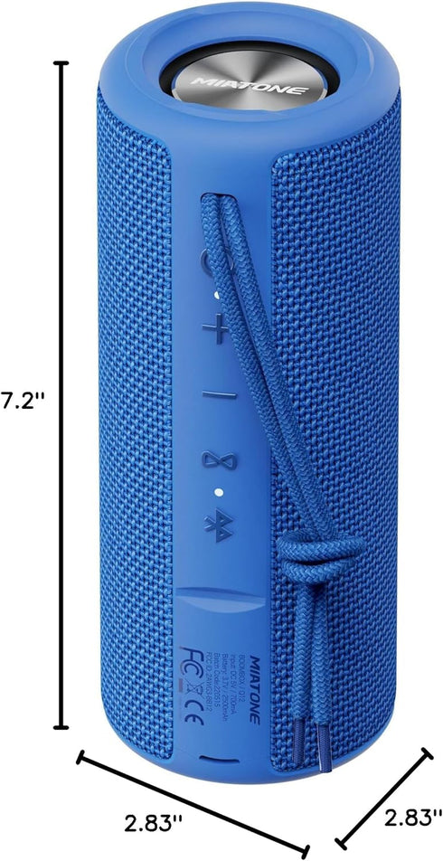 MIATONE Portable Outdoor Bluetooth Speakers, Waterproof, Blue