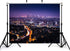 KeyWork 10x7ft Los Angeles Skyline Backdrop Purple Night Sky Light Trails City Lights Photography Background for Urban
