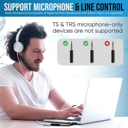 USB C to 3.5mm Audio Adapter, Type C to Headphone Aux Jack Dongle, 24bit/96kHz HiFi DAC Cable for Smartphones, Tablets,