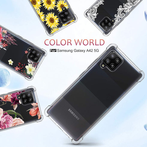 Osophter Clear Transparent Case for Galaxy A42 5G & M42 5G, TPU Shock-Absorption Flexible Cover