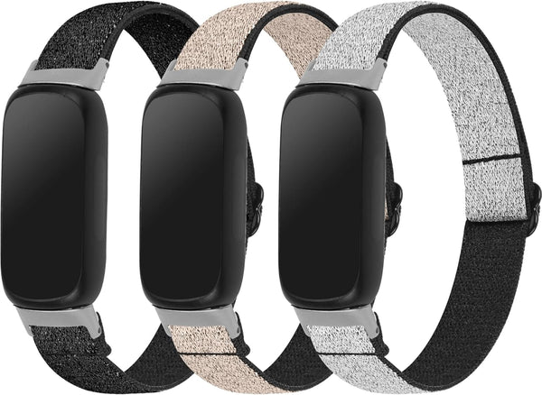 Replacement Bands Compatible with Fitbit Inspire 3, Nylon Band Elastic Stretchy Loop Quick Release Wrist Bands for