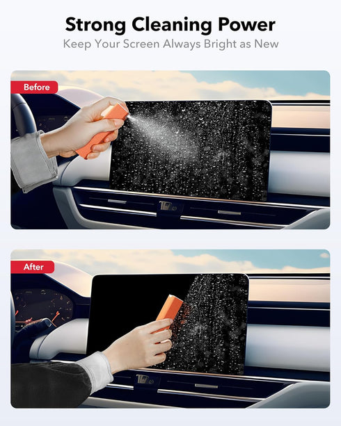3PCS Screen Cleaner Spray Wipe, 3-in-1 Spray Microfiber Cloth for Phone/Computer/Laptop/Tablet/Monitor/Car Screen