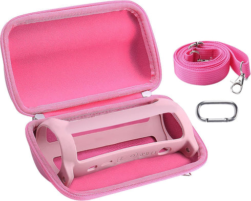 Khanka Hard Travel Case for JBL Flip 6 Waterproof Portable Bluetooth Speaker, Pink