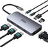 USB C Docking Station Dual HDMI Monitor Adapter, Selore USB C Hub with Dual HDMI, Displayport, VGA, 100W PD Charging