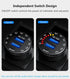 KEWIG 36W Fast Car Charger Adapter, Dual USB Car Charger with Colorful Voltmeter & ON/Off Switch