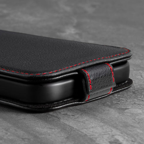 TORRO Leather Flip Cell Phone Case for iPhone 13 - Genuine Leather Cover with Card Slots, Vertical Flip Down [MagSafe