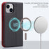 VISOUL 15 15(6.1-inch)(Black+Red) Folio Case Compatible with iPhone Wallet Case with Card Holder, Pebbled Real Leather