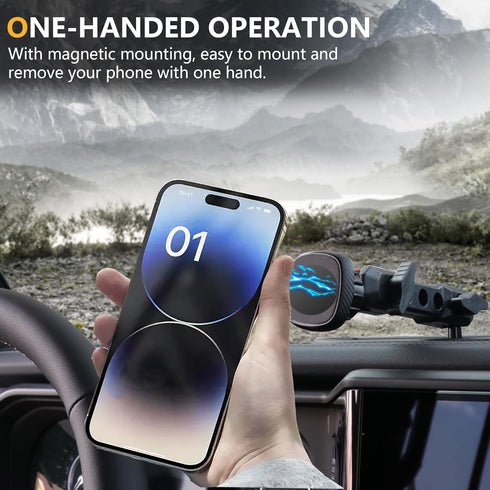Dash Cell Phone Mount Magnet Holder for 2024 Jeep Wrangler JL, 2/4 Door Interior Accessories, 360° Adjustable