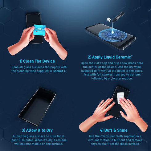 Glass Screen Protector Scratch and Shatter Resistant Wipe On Nano Protection for Up To 4 Devices