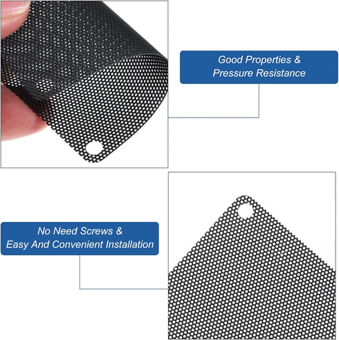 MECCANIXITY 6PCS PC Dust Filter, 90x90mm PVC Computer Case Cooler Dustproof Mesh Cover for Speakers, Black