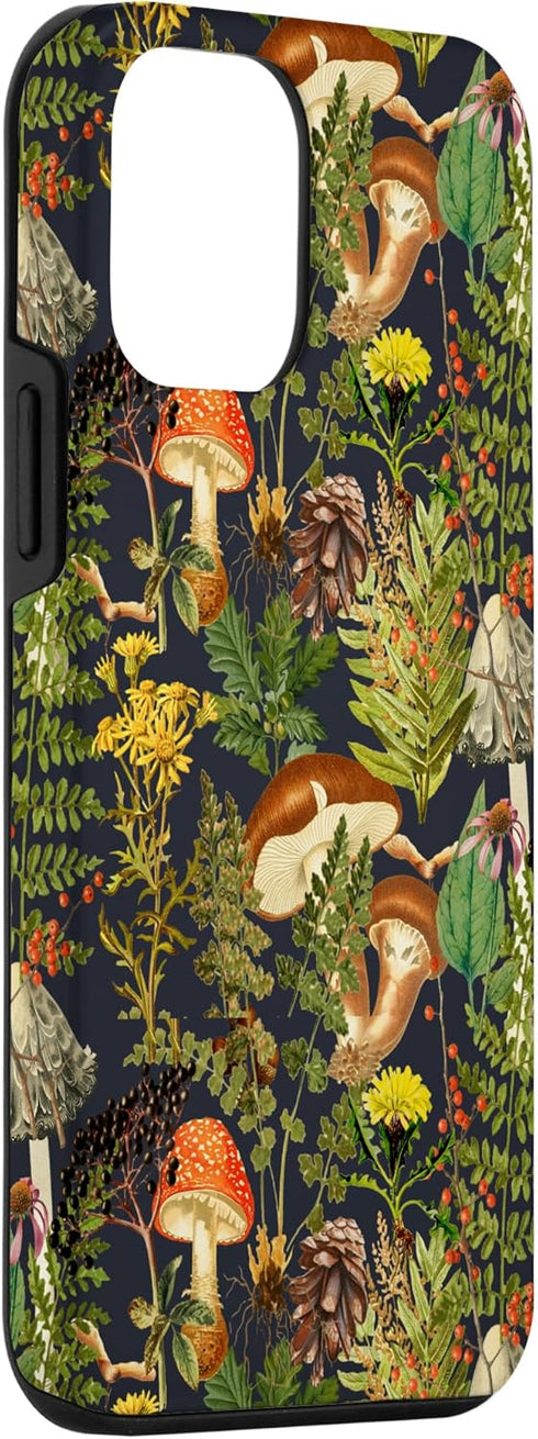 iPhone 12 mini Case - Mushroom Woodland Scene with Elderberries Fungi Nature Shrooms