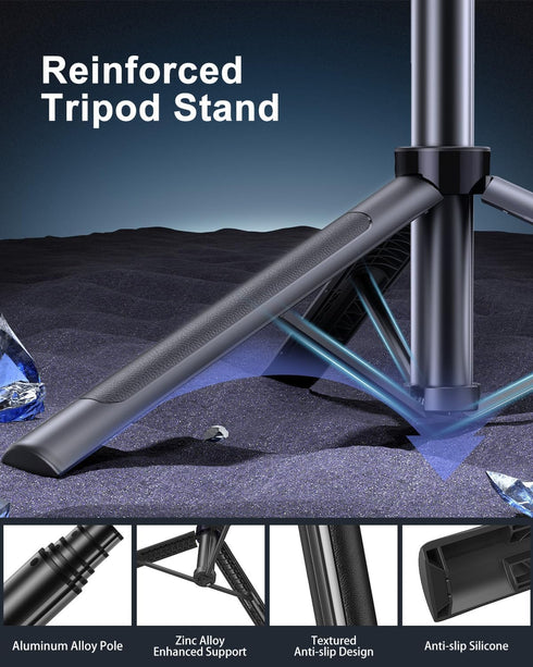 Yeaki 71" Phone Tripod,Tripod for iPhone with Fill Light and Rechargeable Remote,Aluminum Selfie Stick Phone Stand