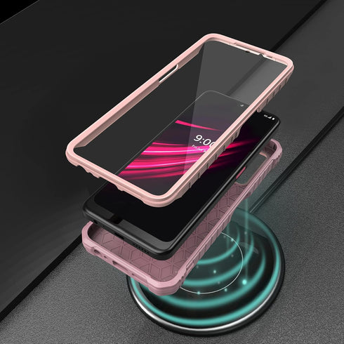 ExoGuard Rubber Shockproof Case for T-Mobile REVVL V Plus 5G, Full-Body Cover with Built-in Screen Protector and