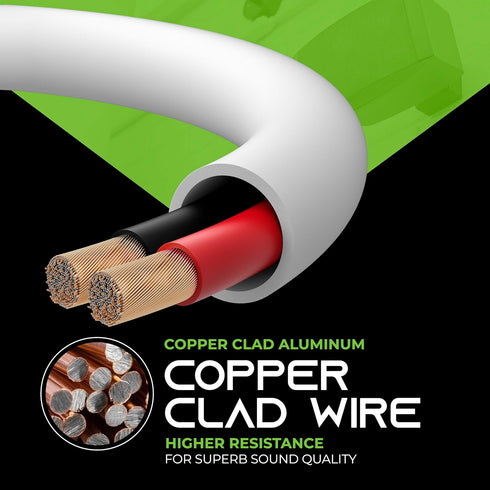GearIT 16/2 Speaker Wire (100 Feet) 16 Gauge Copper Clad Aluminum, Fire Safety in Wall Rated Audio Cable