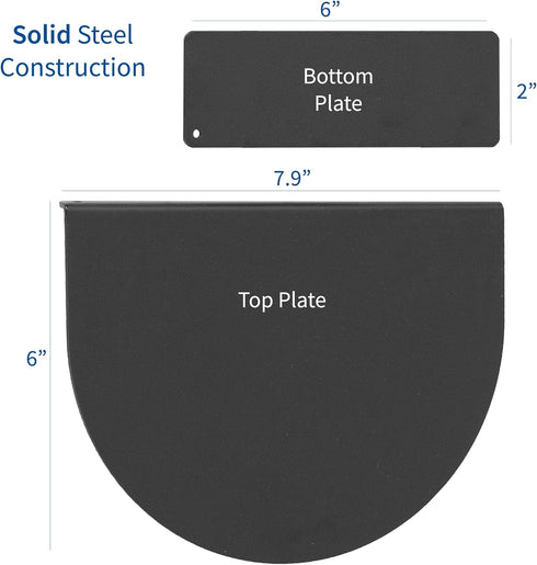 VIVO Steel Reinforcement Bracket Mount Plate for Thin, Glass, and Other Fragile Table Tops, Clamp Compatible with Most Monitor Stand C-Clamp Installations, Black, STAND-AC01R