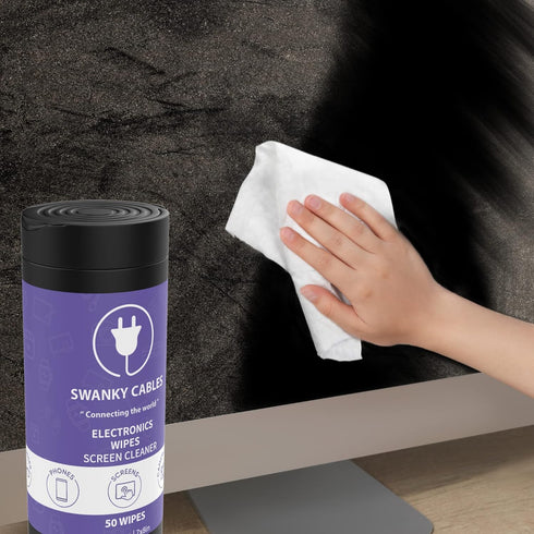 Screen Cleaner Wipes: Electronic Wipes for Screens - Computer, Phone, TV, Monitor Cleaning - Tech Wipes & Microfiber