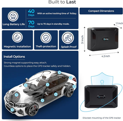Salind GPS 11 4G 70 Tracker - Real-Time Tracker for Vehicles, Cars, Fleets, LTE Device w/Magnetic, US