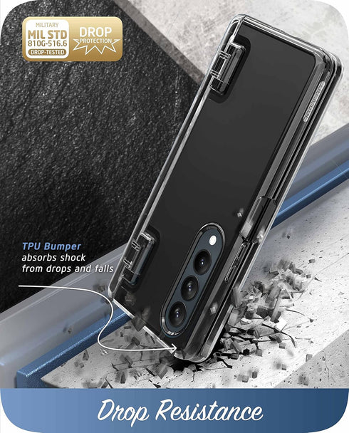 i-Blason Cosmo Series Case for Samsung Galaxy Z Fold 4 with Pen Holder 5G (2022), Frosted Stylish Bumper