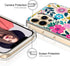 ICEDIO iPhone 12 Pro Max Case with Screen Protector, Clear with Cute Colorful Blooming Floral Patterns for Girls Women,