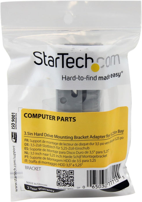 StarTech.com 3.5in Universal Hard Drive Mounting Bracket Adapter for 5.25in Bay