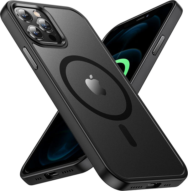Magnetic Case for iPhone 12/12 Pro, Military Grade Drop Tested, Compatible with MagSafe, Shockproof Black