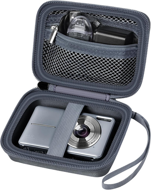 Digital Camera Case for VAHOIALD FHD 1080P, CAMKORY, KODAK PIXPRO FZ45-BK, Holder for SD Card - Grey (Box Only)