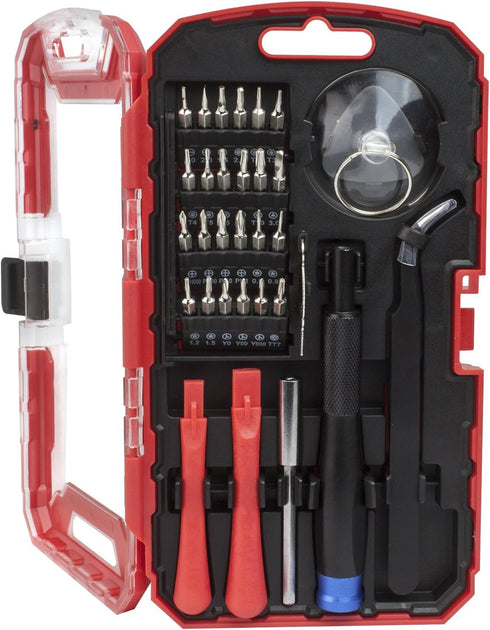 NuMax 32-Piece Precision Cell Phone Repair Tool Kit for iPhone, MacBook, iPad - Red